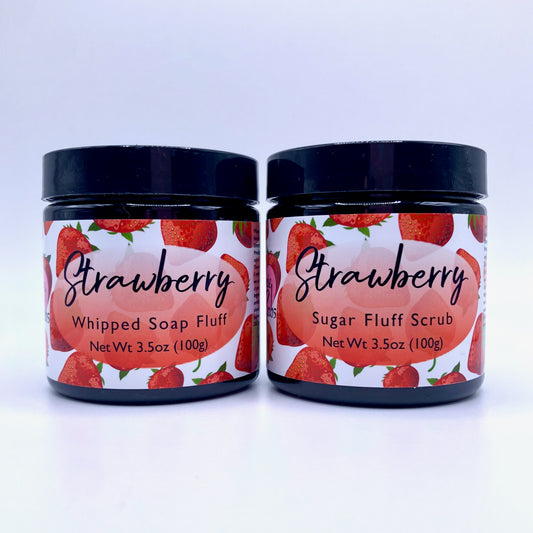 Strawberry soap and scrub