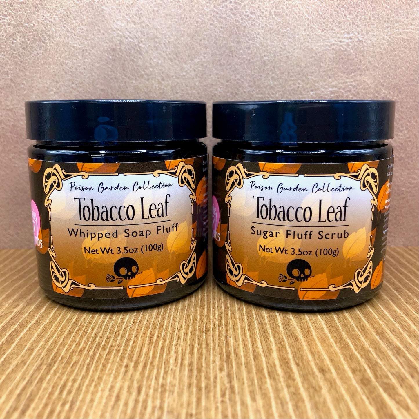 Tobacco Leaf Fluff and Scrub Moxie and Babs