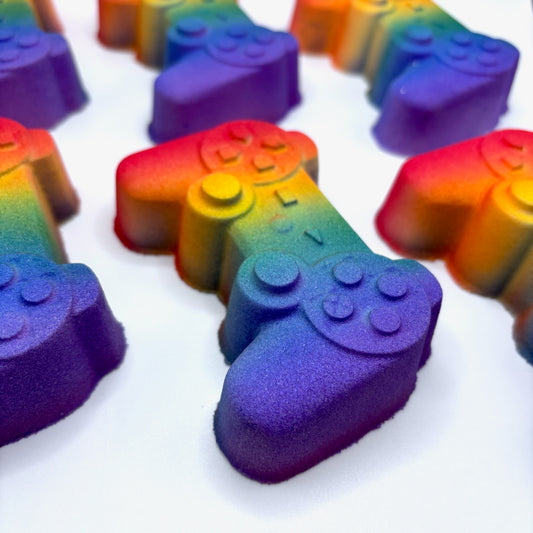 Rainbow Nerd Game Controller Bath Bomb